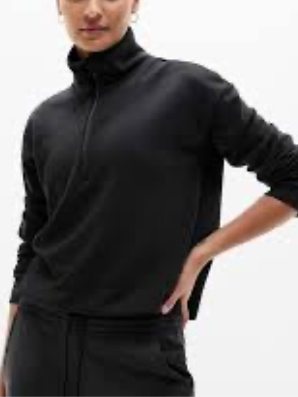 Athleta Seasoft 1/4 Zip Pullover crop sweatshirt S fall 24